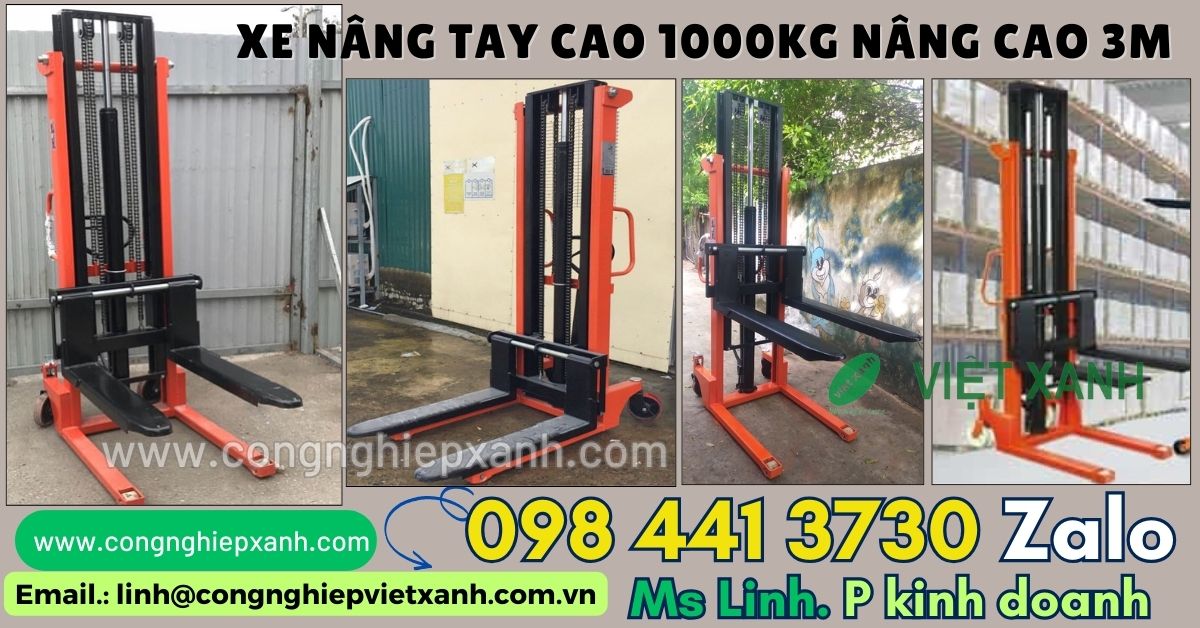 Xe nâng tay cao 1000kg nâng cao 3m