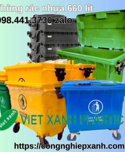 Thùng rác nhựa 660 lít HDPE