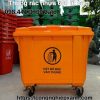  Thùng rác nhựa 660 lít màu cam hdpe