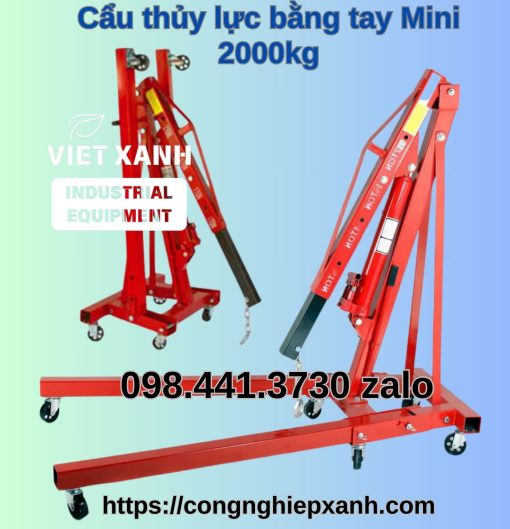 Cẩu thủy lực bằng tay Mini 2000kg – Cẩu móc động cơ mini 2 tấn, cẩu tay mini động cơ..