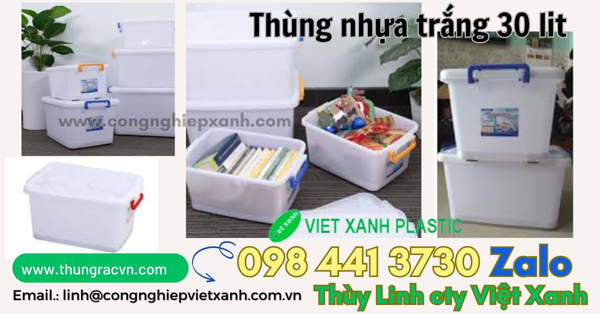 Thùng nhựa trong suốt 30 lít