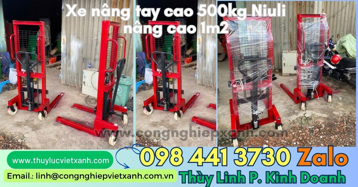 Xe nâng tay cao 500kg cao 1m2