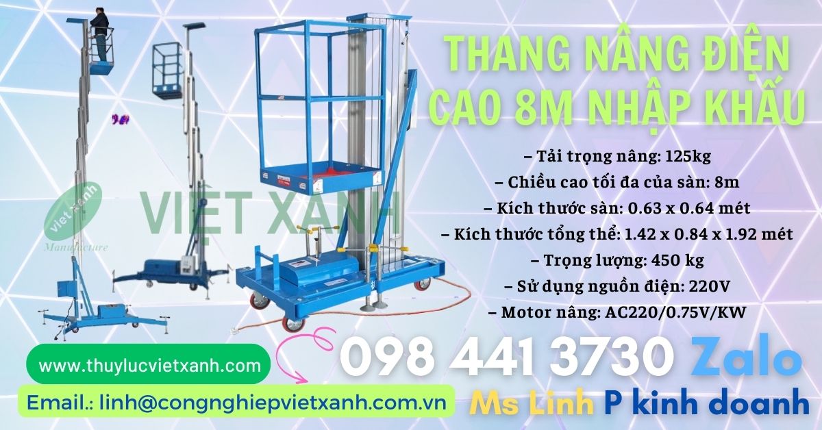 Thang nâng điện cao 8m