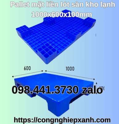 Pallet-mat-lien-lot-kho-lanh-1000x600x100mm-xanh