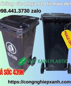 Thùng đựng rác 120 lít màu đen