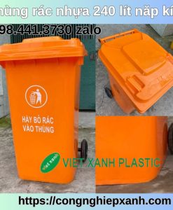 Thùng đựng rác 240 lít màu cam