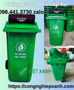 Thùng rác 240 lít nắp hở