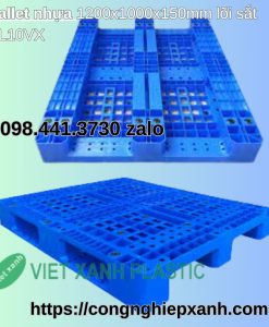 Pallet-nhua-1200x1000x150mm-PL10LK-loi-sat-mau-xanh