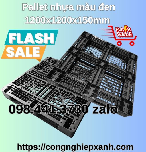 Pallet nhựa màu đen 1200x1200x150mm – Pallet nhựa đen xuất khẩu 1200x1200x150mm – Pallet nhựa  đen 1200x1200x150mm .