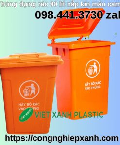 Thung-dung-rac-90-lit-nap-kin-mau-cam