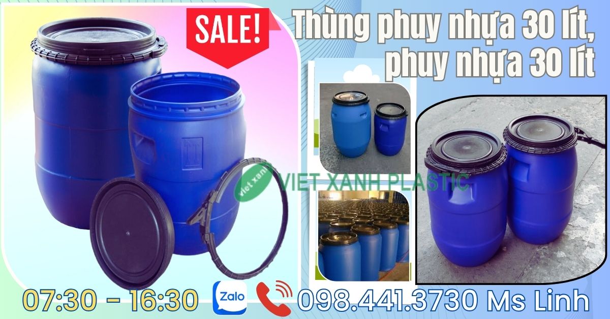 Phuy Thùng phuy nhựa 30 lít – Việt Xanh Công Nghiệp