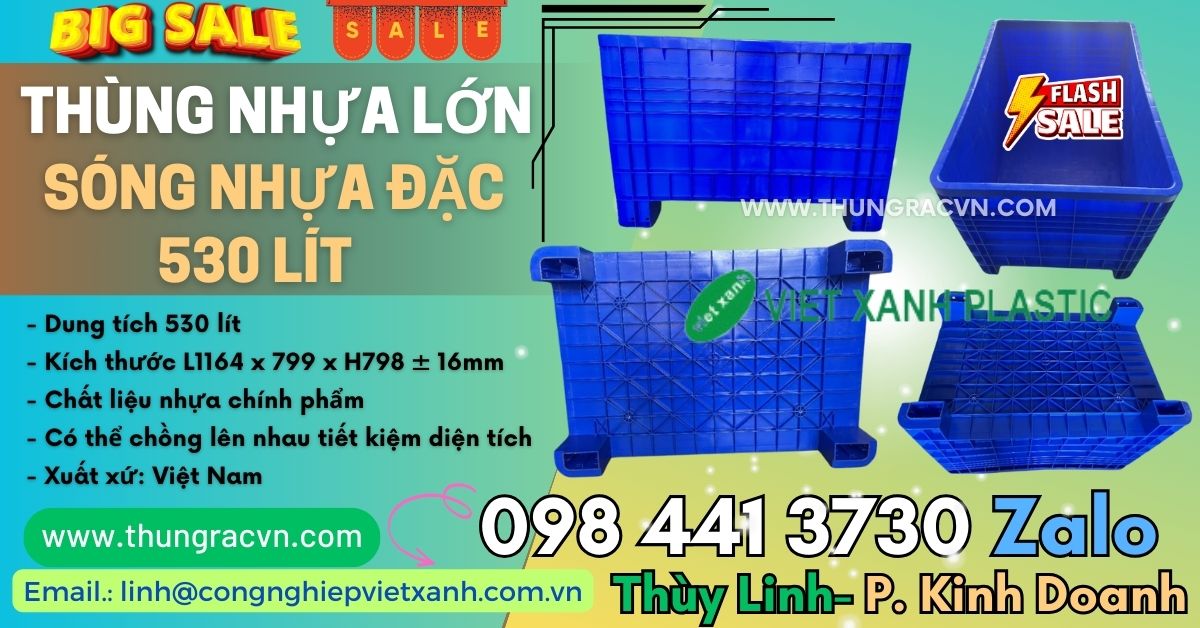 Sông nhựa đặc lớn 530 lít