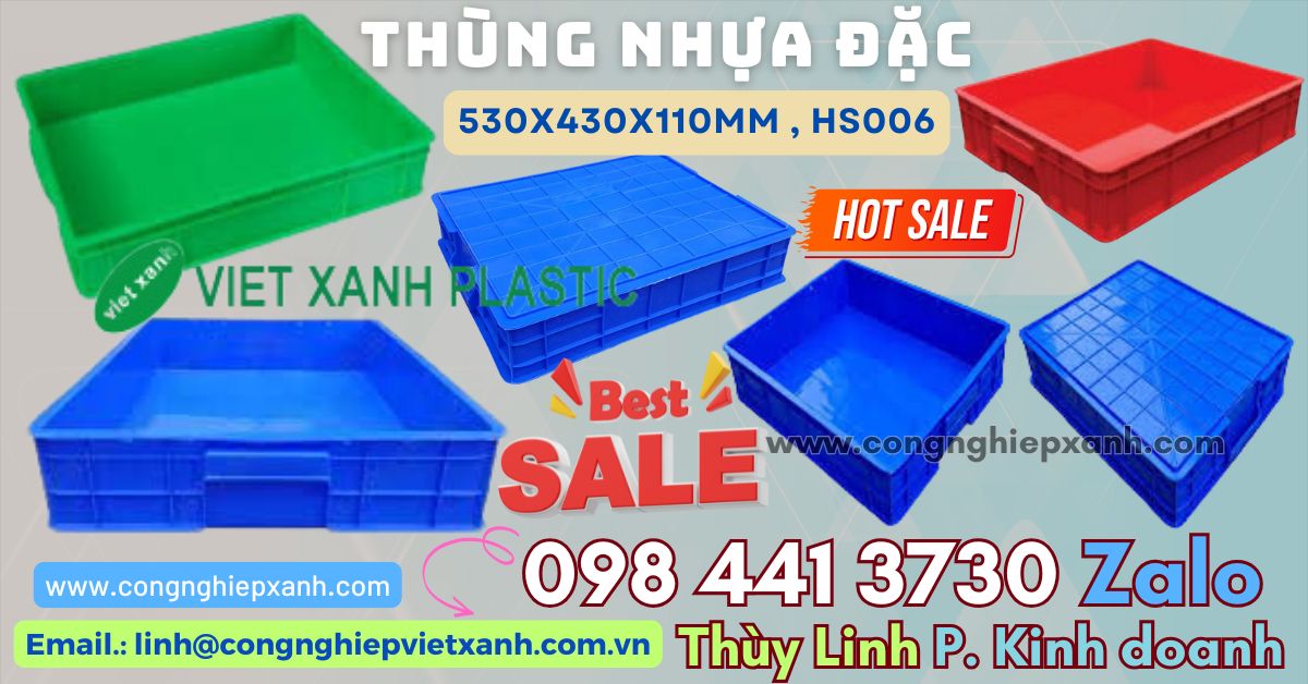 Thùng nhựa đặc HS006