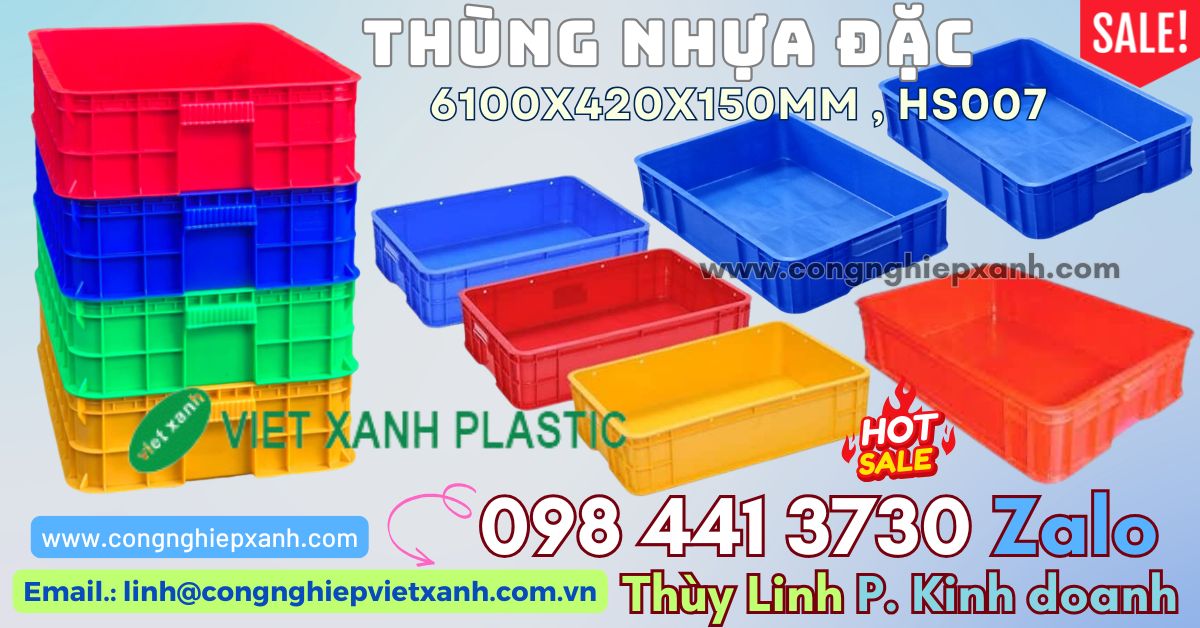 Thùng nhựa đặc HS007