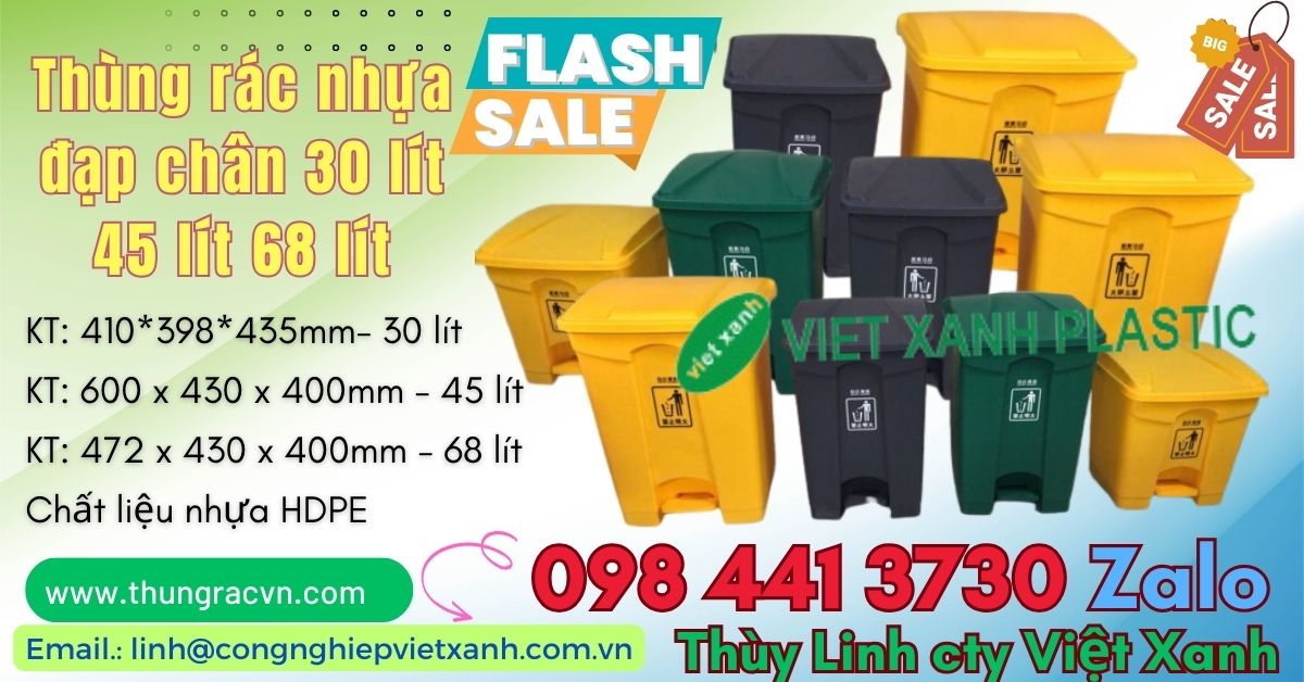 Thùng rác nhựa đạp chân