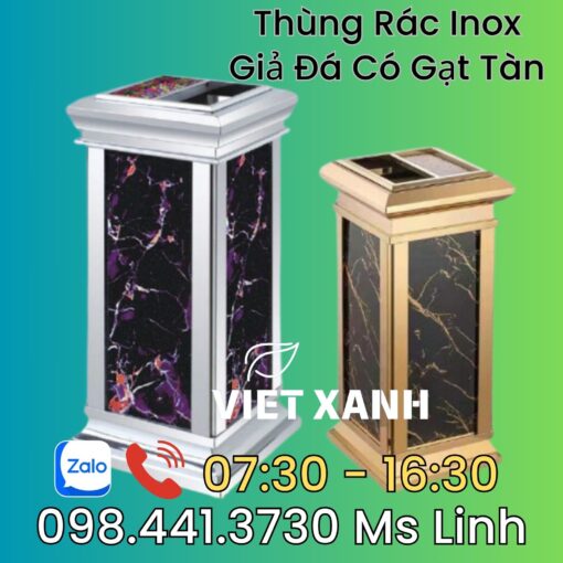 Thùng Rác Inox Giả Đá Có Gạt Tàn – Sự Lựa Chọn Hoàn Hảo Cho Không Gian Hiện Đại