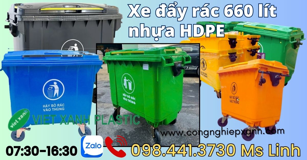 Thùng rác nhựa công nghiệp