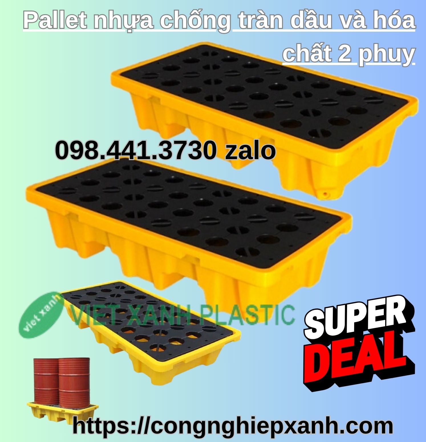 Pallet nhựa chống tràn hóa chất